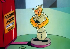 Popeye, the cartoon character created by EC Segar.