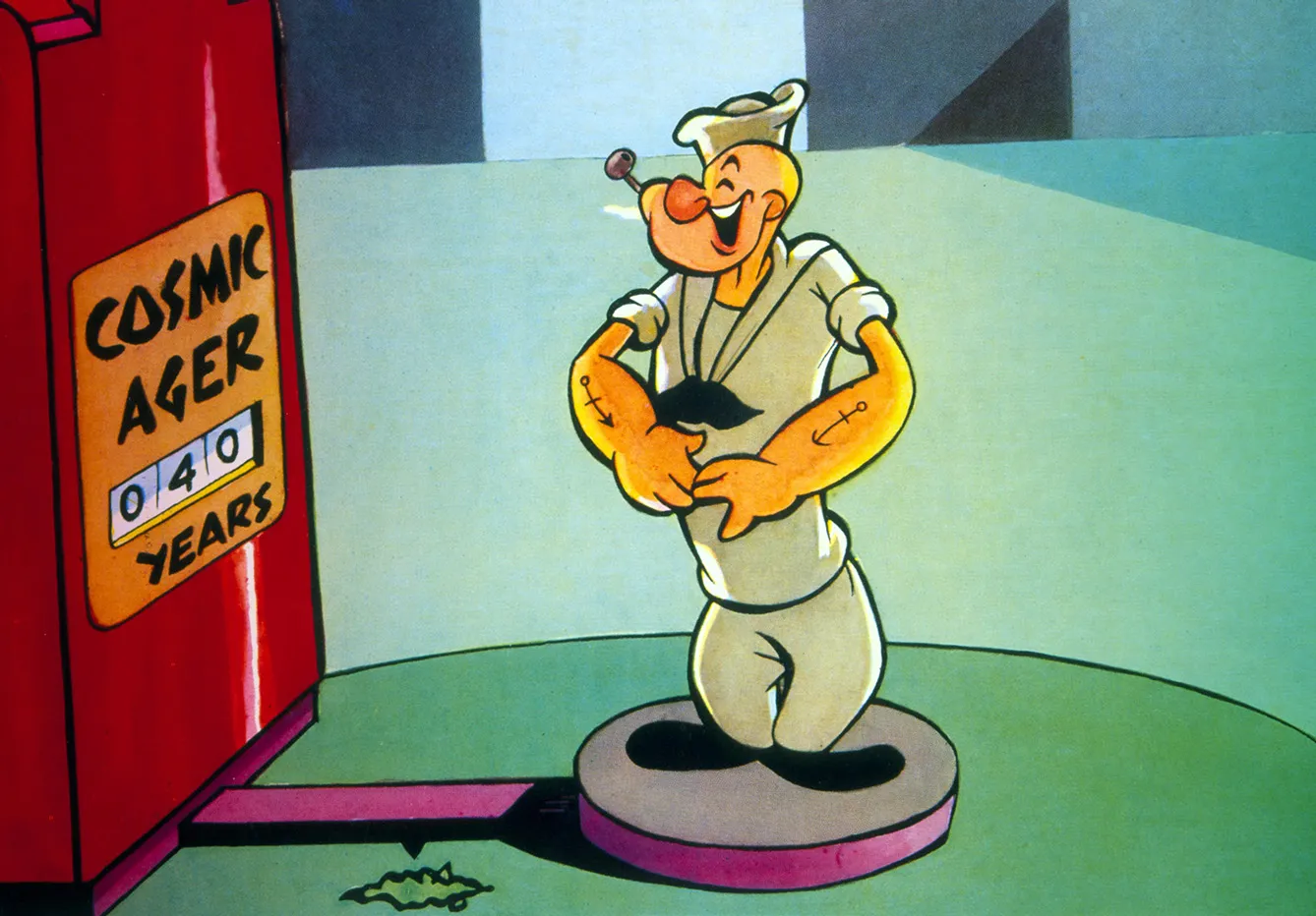 Popeye, the cartoon character created by EC Segar.