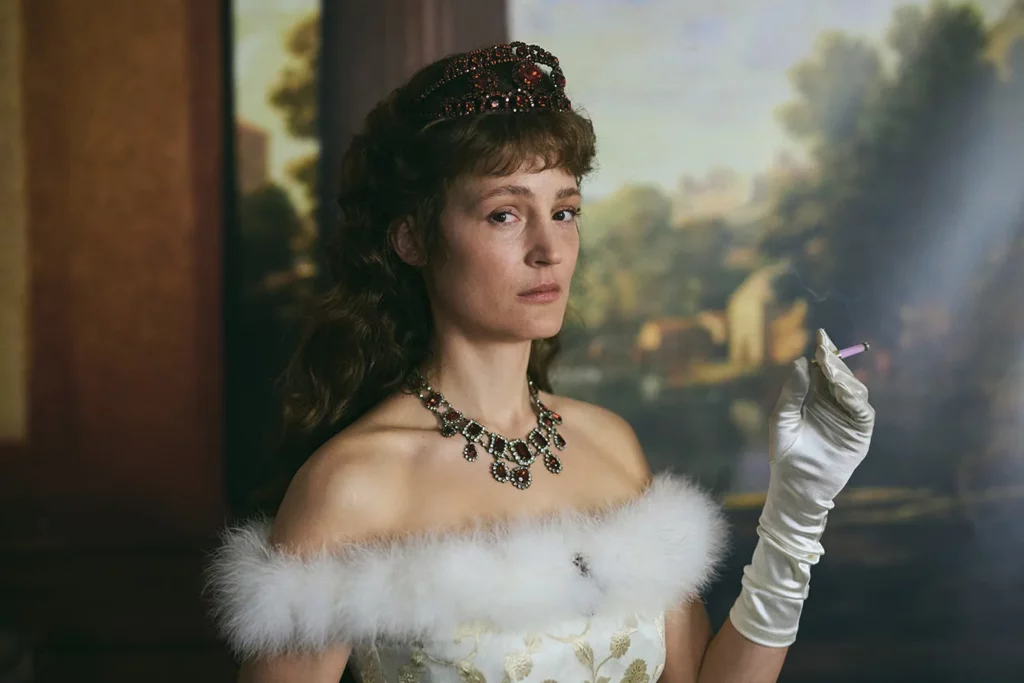 Vicky Krieps as Empress Elizabeth in the film "Corsage".