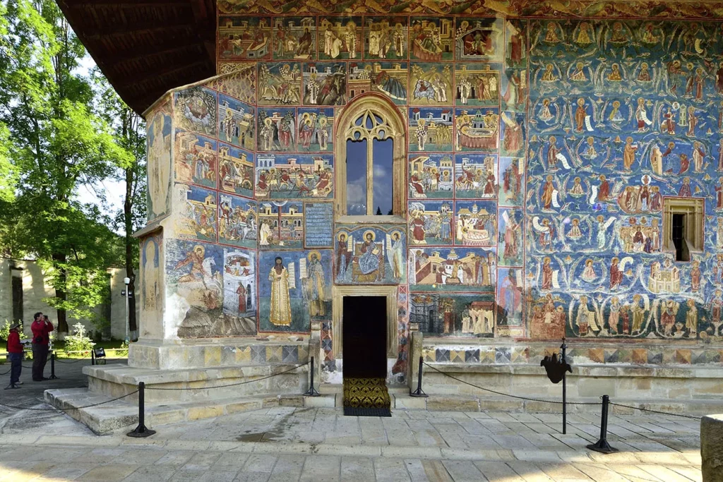 Frescoes on an external wall of the Church of St George, Voronet