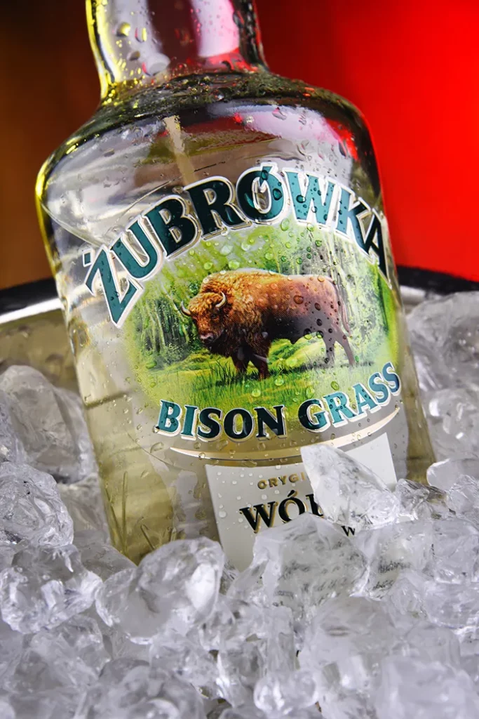 Bottle of Zubrovaka (Bison Grass) vodka