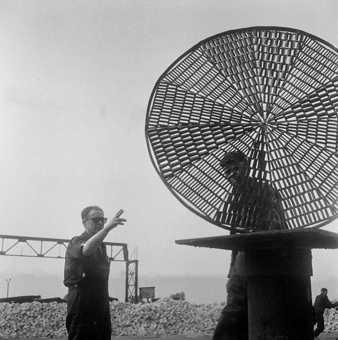 Elblag, 1965, pictured is Antoni Starczewski at work on his sculpture.