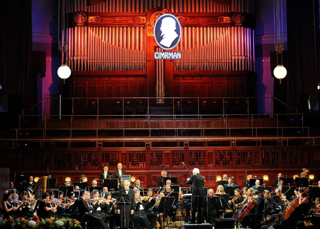 The Czech National Symphony Orchestra (CNSO) conducted by Libor Pesek perform the world premiere of Jara Cimrman's operetta 'Proso' during festival Prague Proms in Prague, Czech Republic on Saturday, July 13, 2013.