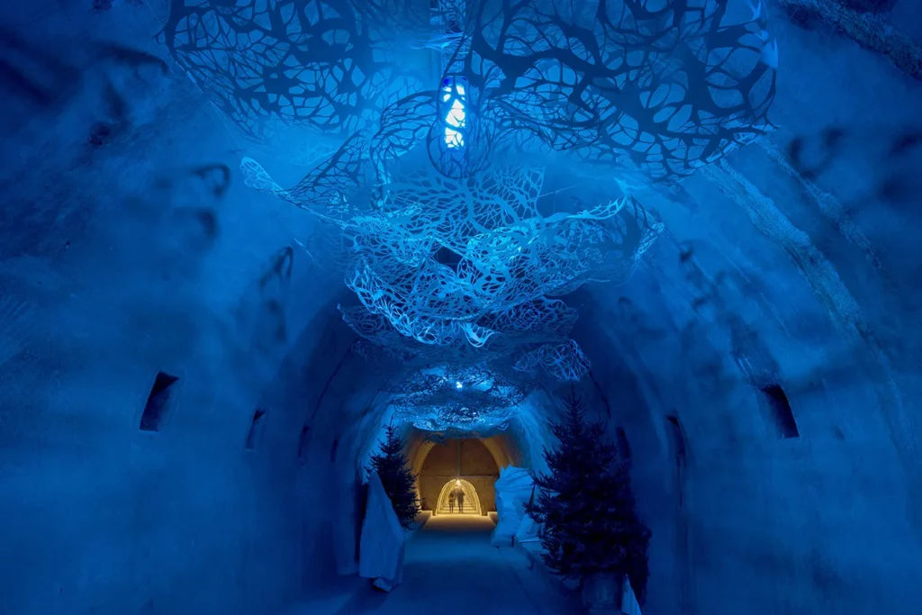 Tunnels in the Zagreb city decorated for the Advent, Croatia