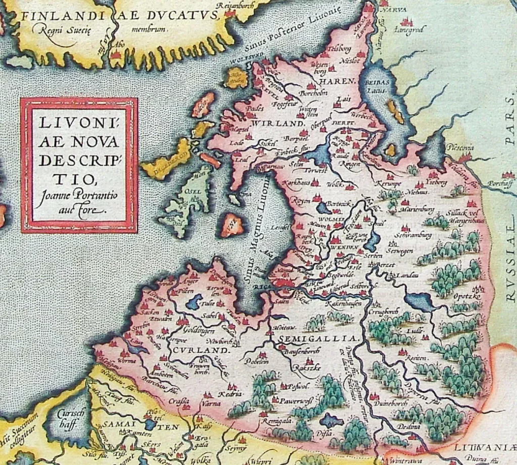 Livonia, as shown in the map of 1573 of Joann Portantius.
