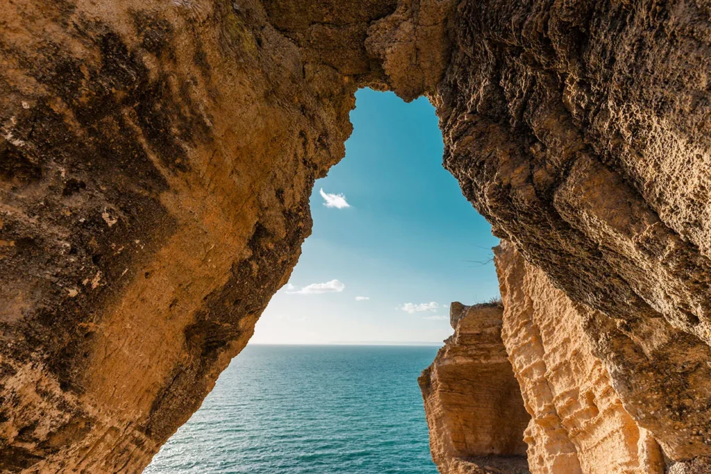 Rock cliffs at Cape Kaliakra on the Black Sea coast in Bulgaria