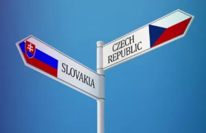 Slovakia Czech Republic Sign Flags Concept