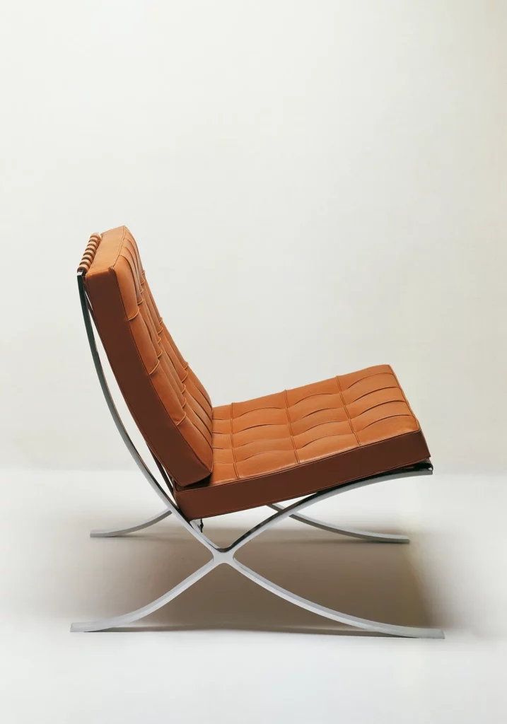 Barcelona Armchair by Ludwig Mies Van Der Rohe, 1929, 20th Century, chrome steel and leather.