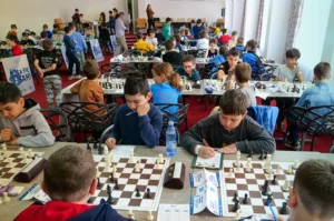 National junior individual championships 2023, serious atmosphere in the room.. Photo: courtesy of Romanian Chess Federation