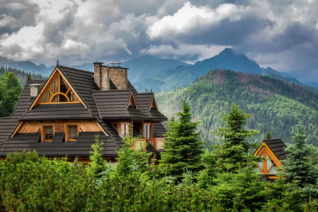 Wooden house in Tatra Mountains in summer.