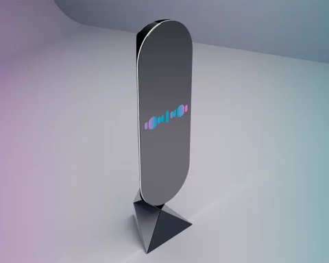 Mirror concept with artificial intelligence and display.