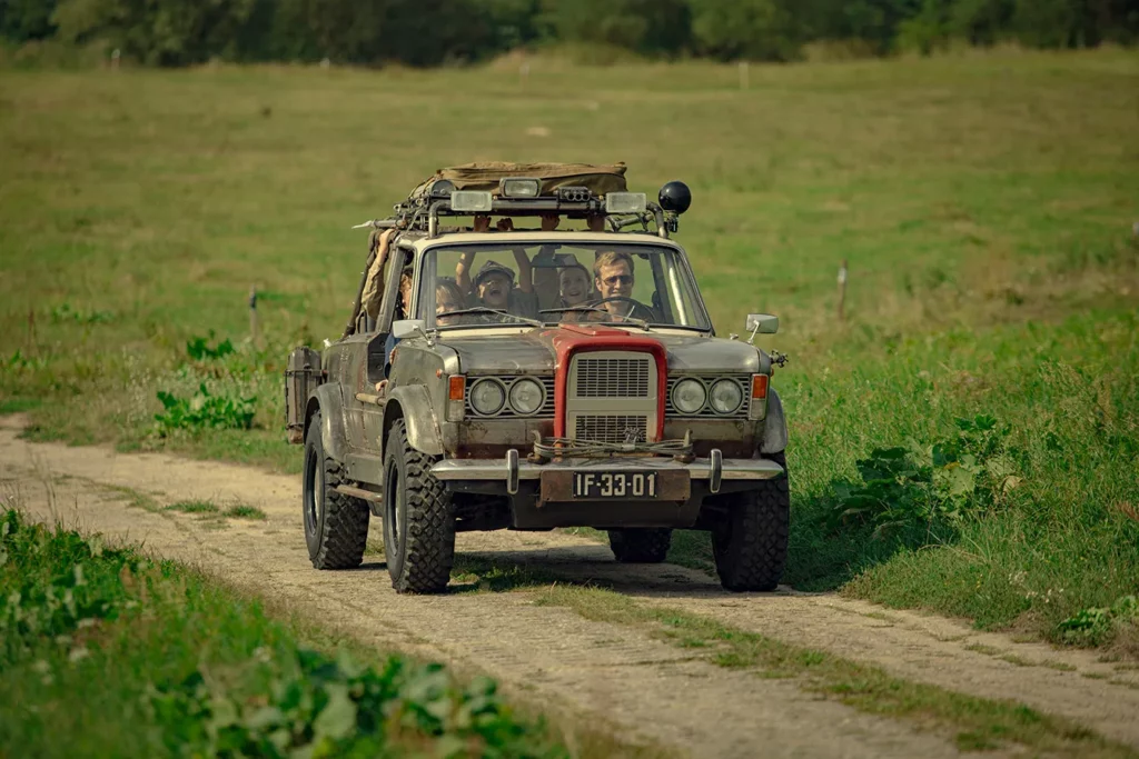 Still from the movie "Mr. Car and the Knights Templar", on photo Mateusz Janicki as Mr. Tomasz "Car"