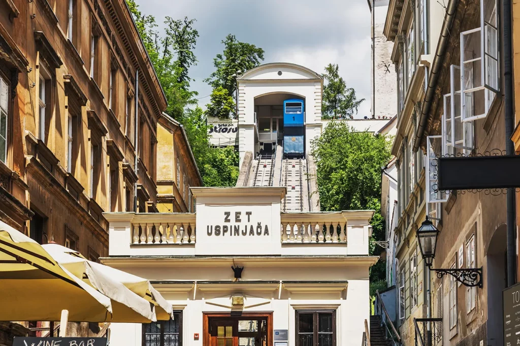 The Zagreb funicular was built in 1890 and on April 23 1893 in operation, Zagreb, Croatia, Europe.