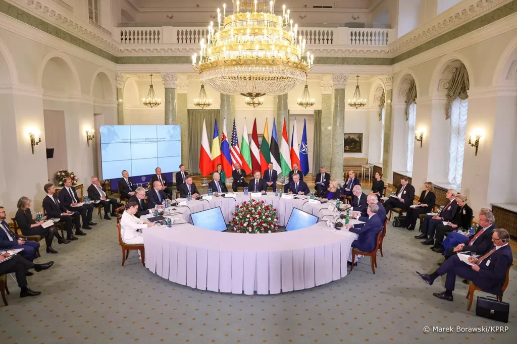 The Extraordinary Summit of NATO's Bucharest Nine was held in Warsaw with US President Joe Biden and NATO Secretary General Jens Stoltenberg in attendance. Discussions included strengthening the eastern flank and further support for Ukraine. 22.02.2023.