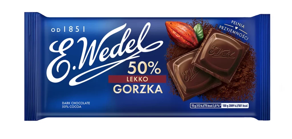 E. Wedel dark chocolate bar.