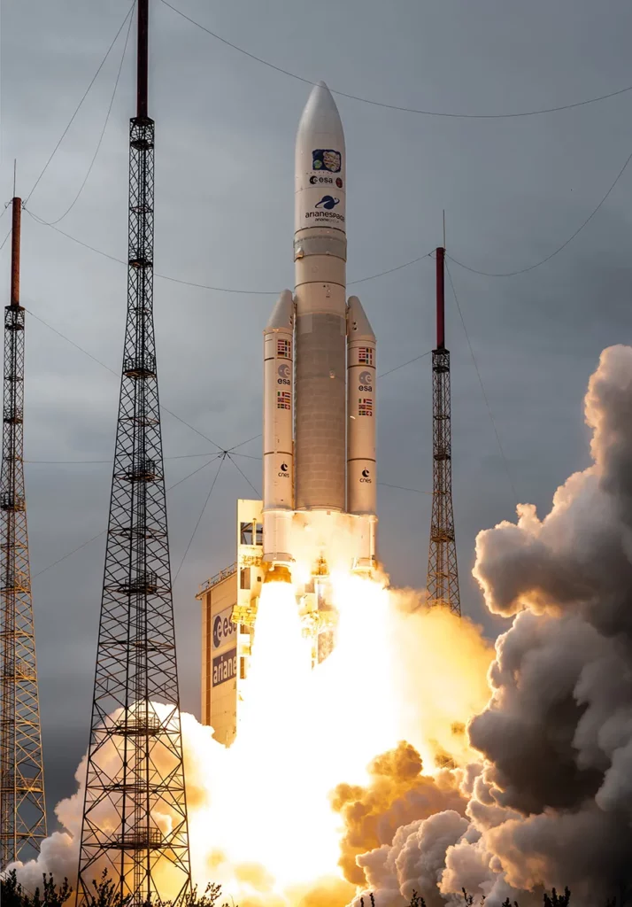 Launch of Ariane 5 on 14 April 2023 from Europe’s Spaceport in French Guiana, carrying Juice – Jupiter Icy Moons Explorer.