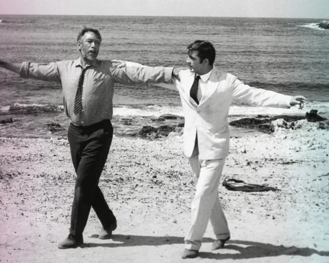 Anthony Quinn and Alan Bates in "Zorba the Greek", 1964.