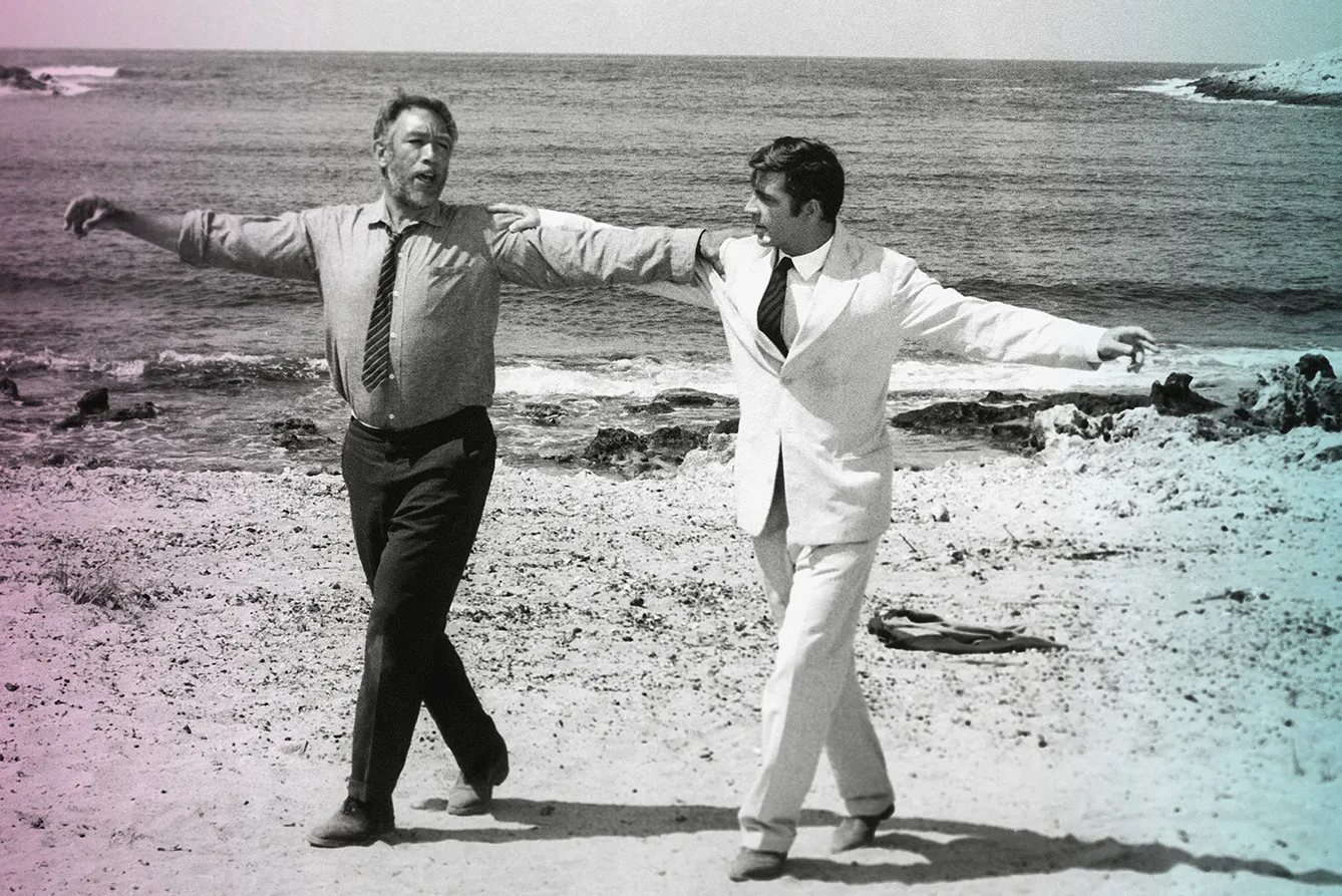 Anthony Quinn and Alan Bates in "Zorba the Greek", 1964.