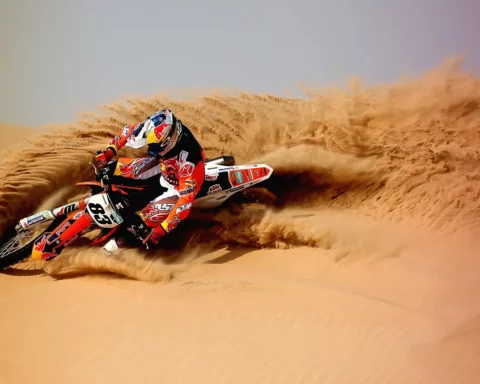 Sam Sunderland, Red Bull Motorcycle Rally Rider in action during the Red Bull Racing Sunset Sands on November 23, 2016 in Abu Dhabi, United Arab Emirates.
